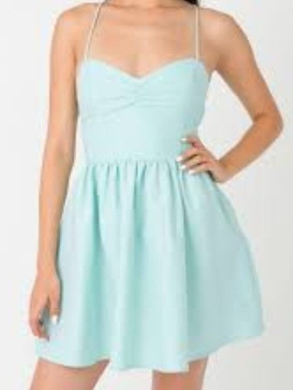 American Apparel Tie Back Lace Up Corset Sundress Sweetheart Dress XS/S